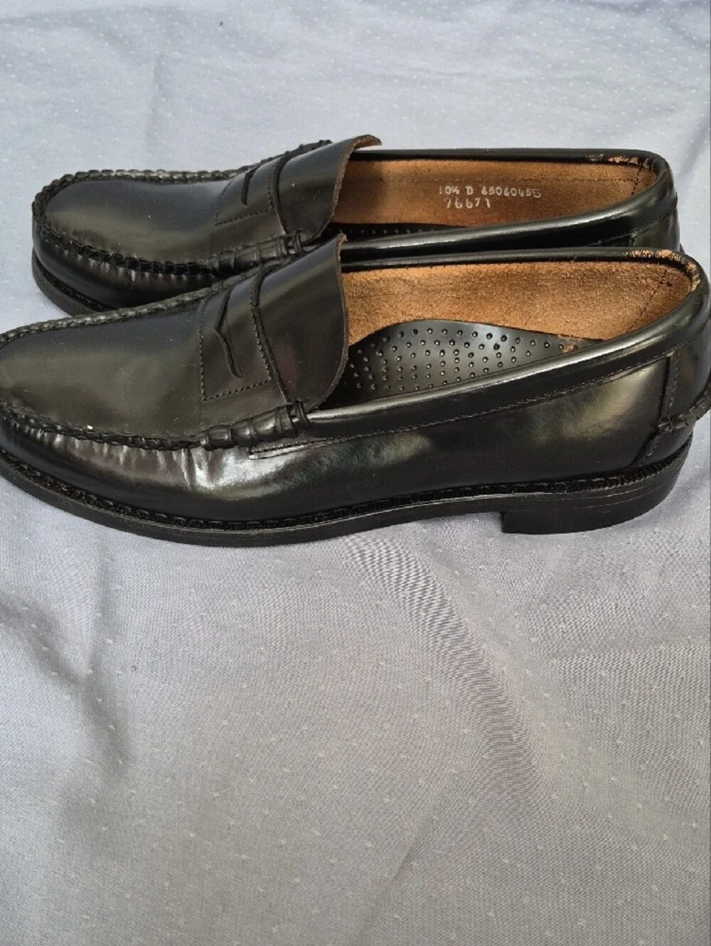 Sebago Black Leather Penny Loafers Mens 10.5 D MJ Classic Moc Toe Slip On Preppy